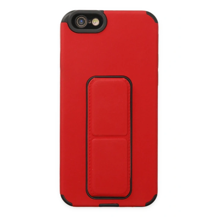 BFS  iPhone 6 Kılıf Mega Standlı Silikon - Kırmızı