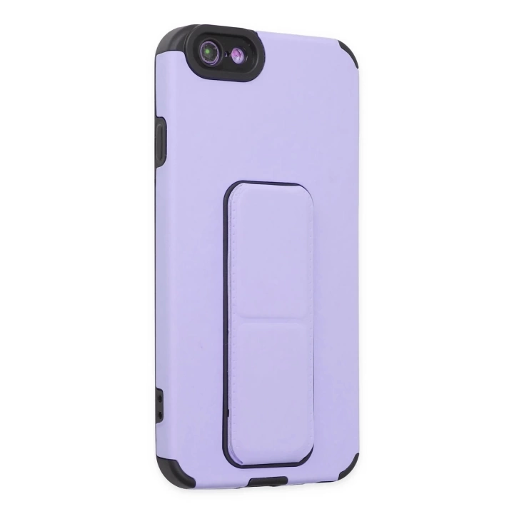 BFS  iPhone 6 Kılıf Mega Standlı Silikon - Lila