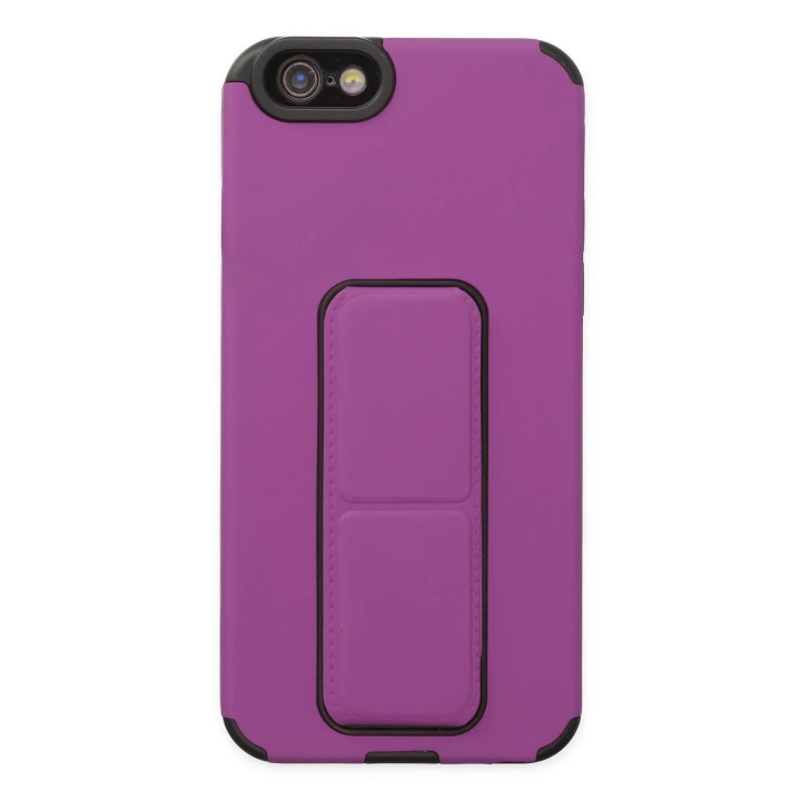 BFS  iPhone 6 Kılıf Mega Standlı Silikon - Mor
