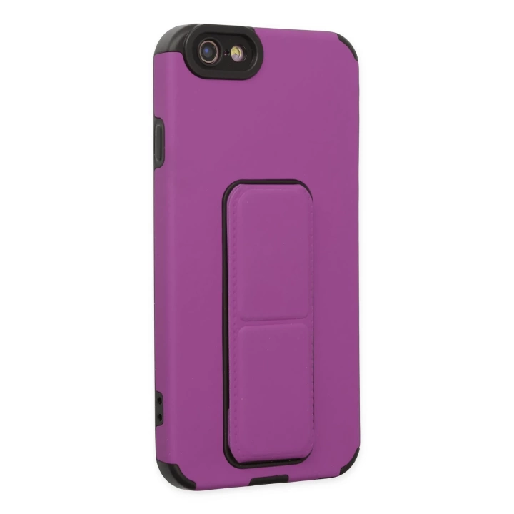 BFS  iPhone 6 Kılıf Mega Standlı Silikon - Mor