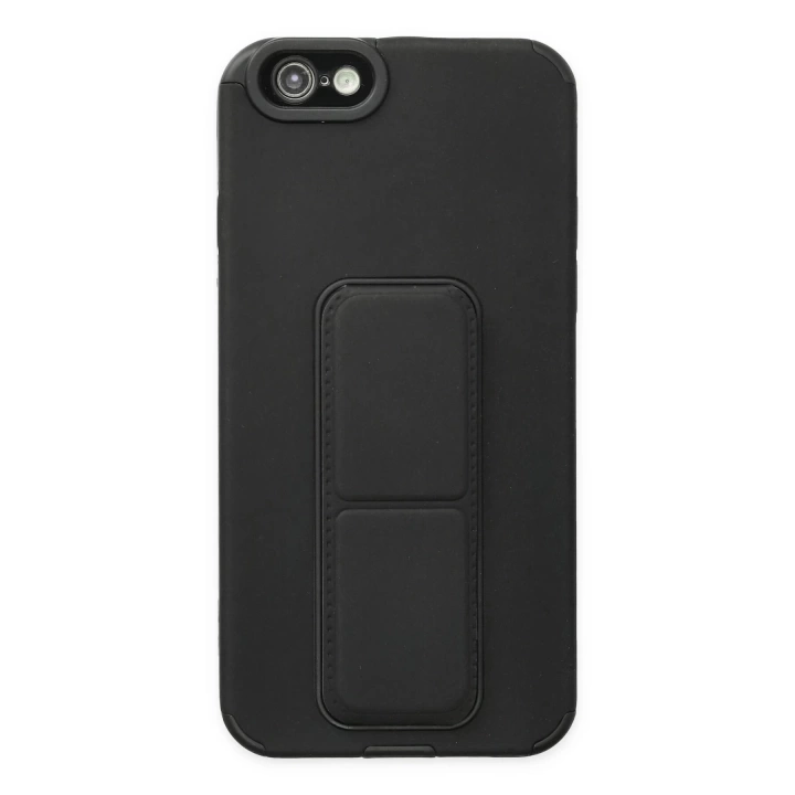 BFS  iPhone 6 Kılıf Mega Standlı Silikon - Siyah
