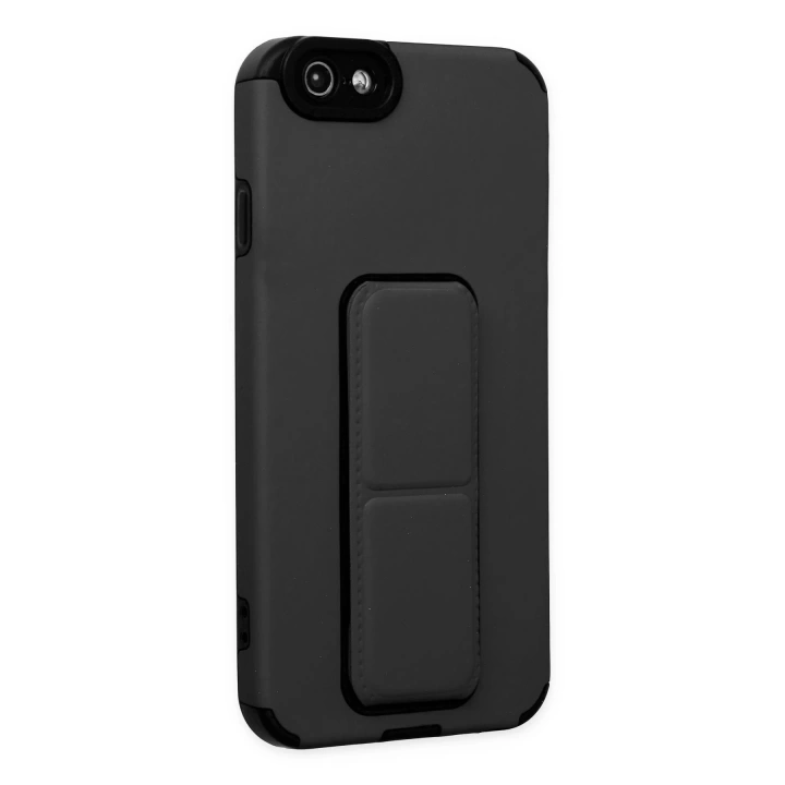 BFS  iPhone 6 Kılıf Mega Standlı Silikon - Siyah