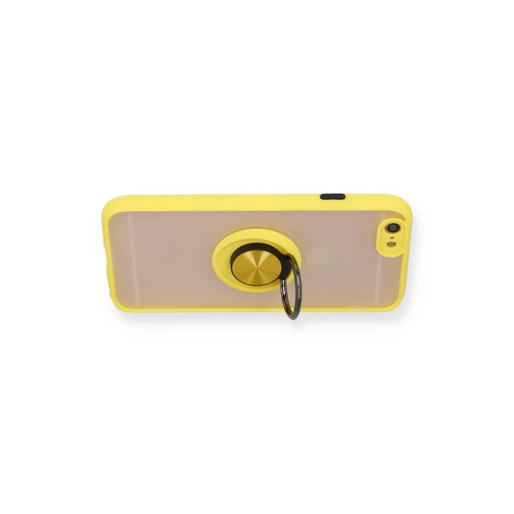 BFS  iPhone 6 Kılıf Montreal Yüzüklü Silikon Kapak - Sarı