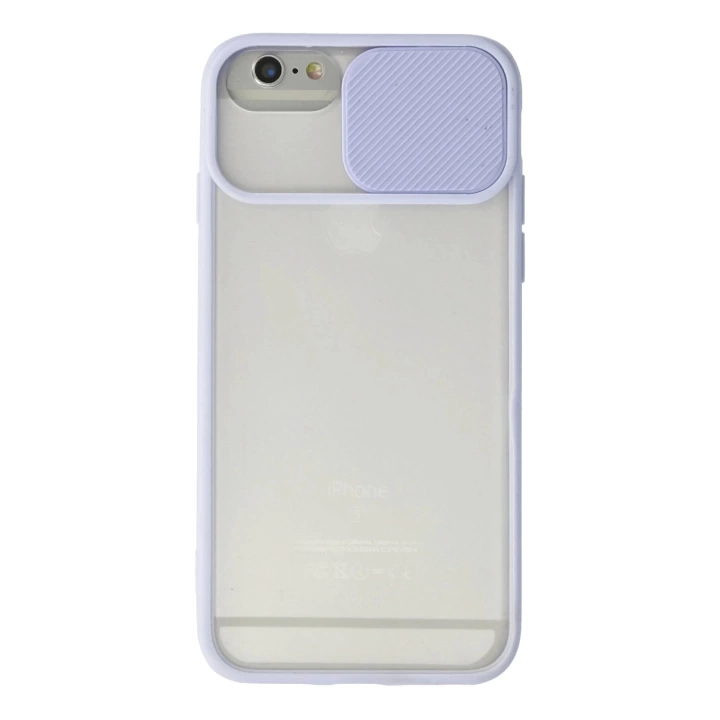 BFS  iPhone 6 Kılıf Palm Buzlu Kamera Sürgülü Silikon - Lila
