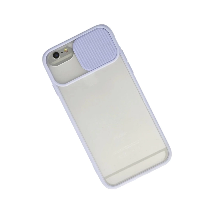 BFS  iPhone 6 Kılıf Palm Buzlu Kamera Sürgülü Silikon - Lila