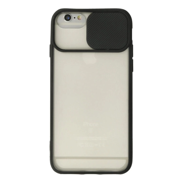 BFS  iPhone 6 Kılıf Palm Buzlu Kamera Sürgülü Silikon - Siyah
