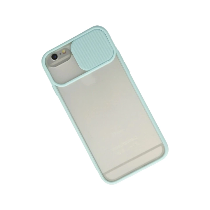 BFS  iPhone 6 Kılıf Palm Buzlu Kamera Sürgülü Silikon - Turkuaz
