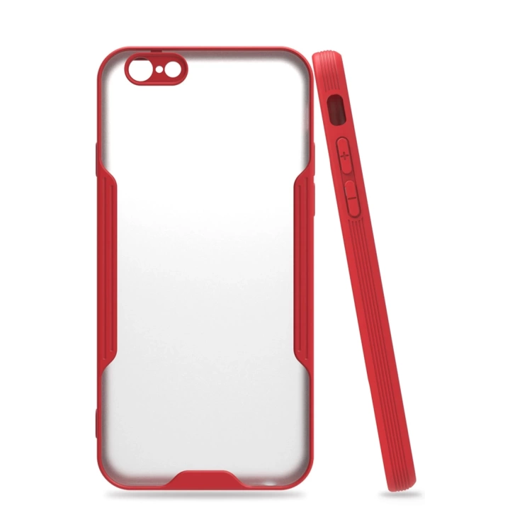 BFS  iPhone 6 Kılıf Platin Silikon - Kırmızı