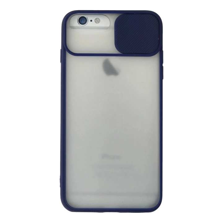 BFS  iPhone 6 Plus Kılıf Palm Buzlu Kamera Sürgülü Silikon - Lacivert