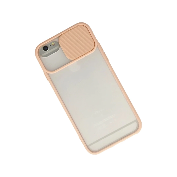 BFS  iPhone 6 Plus Kılıf Palm Buzlu Kamera Sürgülü Silikon - Pembe