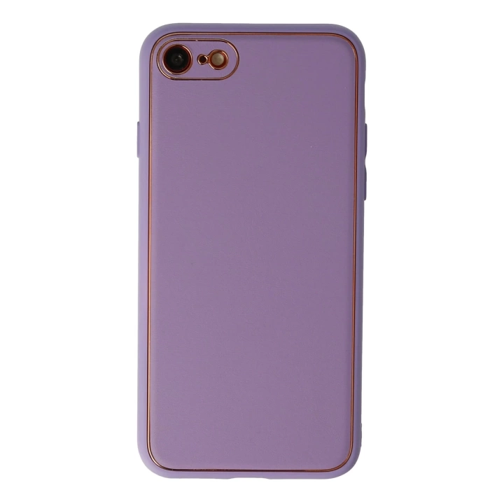 BFS  iPhone 7 Kılıf Coco Deri Silikon Kapak - Lila