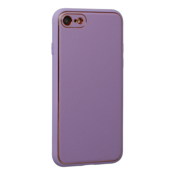 BFS  iPhone 7 Kılıf Coco Deri Silikon Kapak - Lila