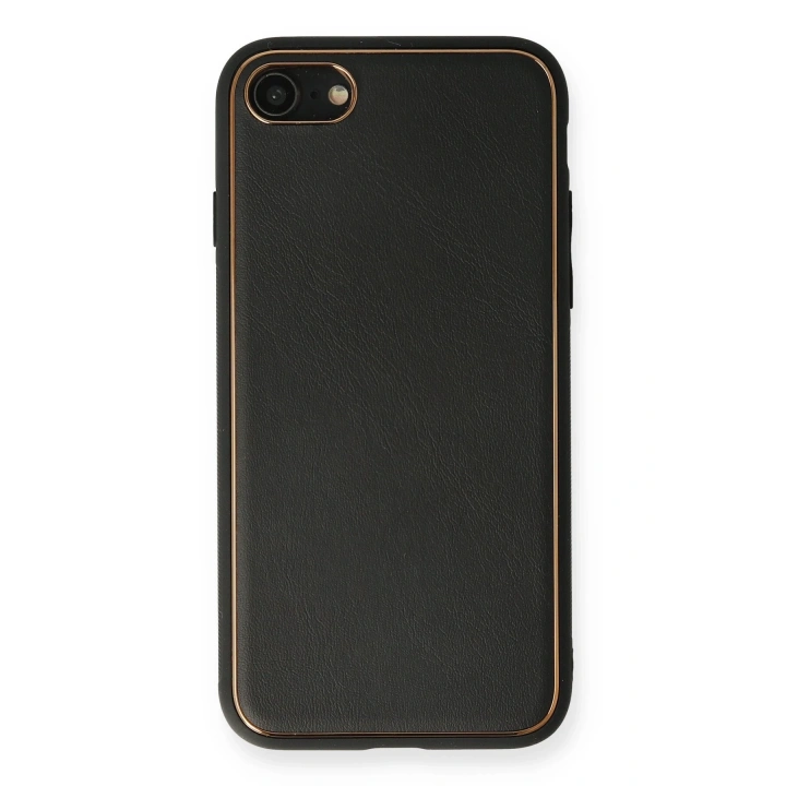 BFS  iPhone 7 Kılıf Coco Deri Silikon Kapak - Siyah