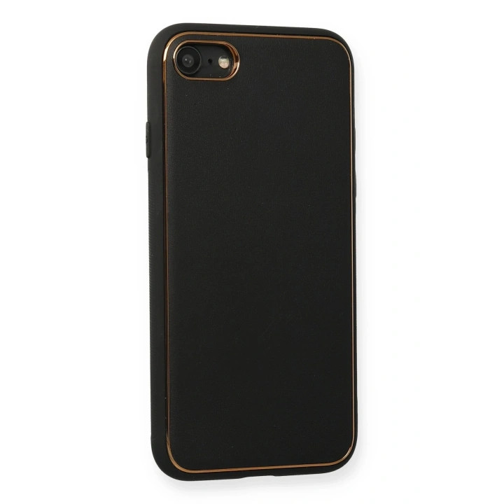 BFS  iPhone 7 Kılıf Coco Deri Silikon Kapak - Siyah