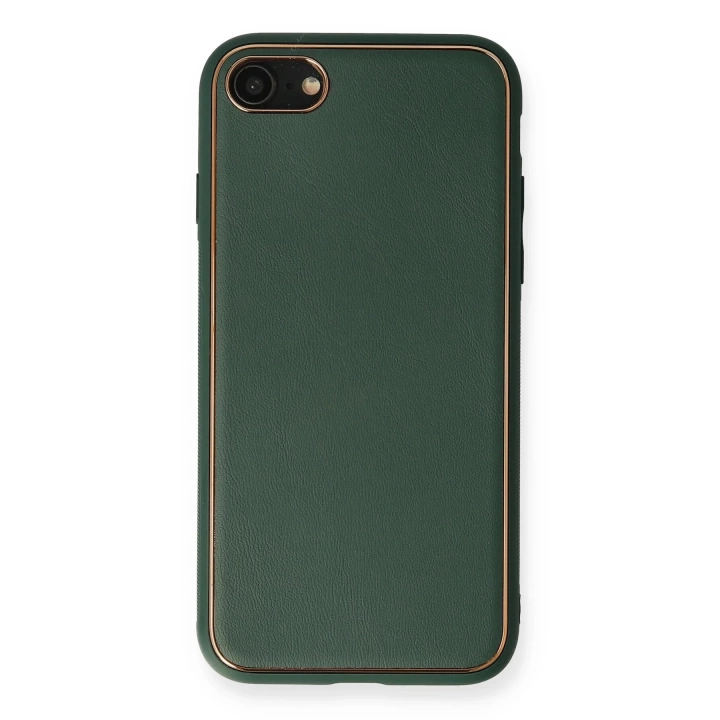BFS  iPhone 7 Kılıf Coco Deri Silikon Kapak - Yeşil