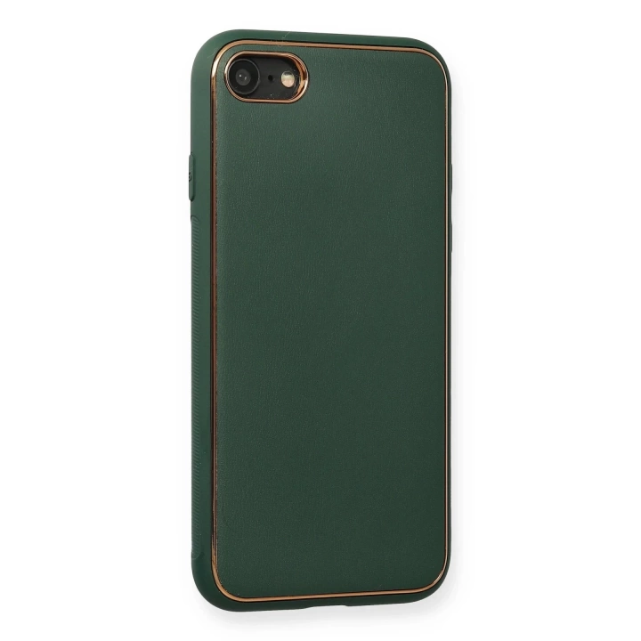 BFS  iPhone 7 Kılıf Coco Deri Silikon Kapak - Yeşil