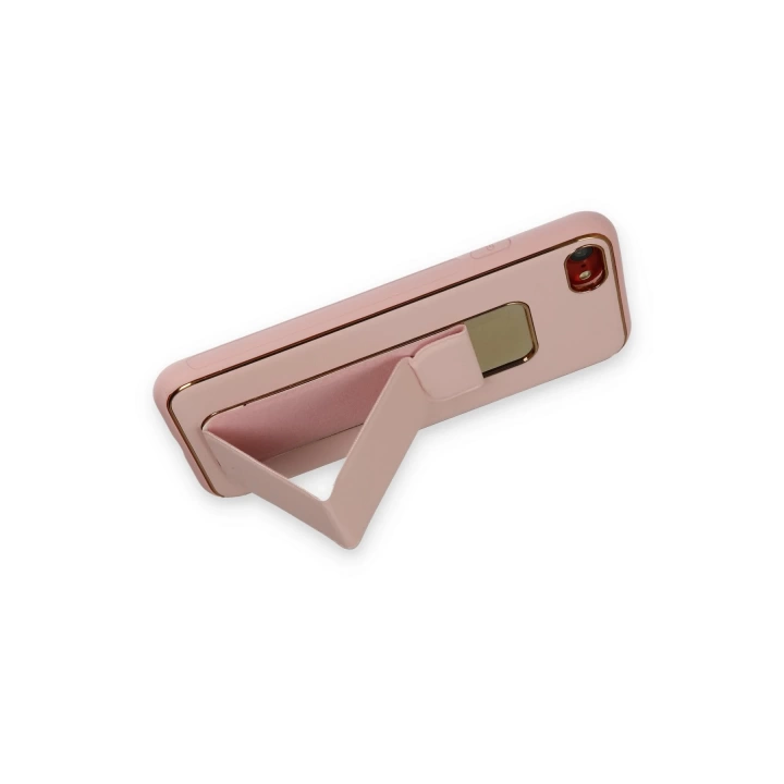 BFS  iPhone 7 Kılıf Coco Deri Standlı Kapak - Pembe