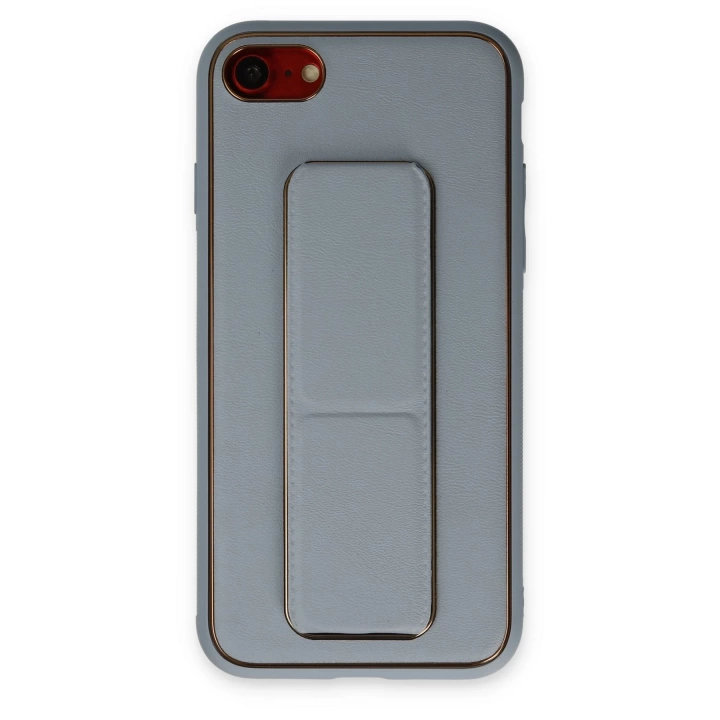 BFS  iPhone 7 Kılıf Coco Deri Standlı Kapak - Sky Blue