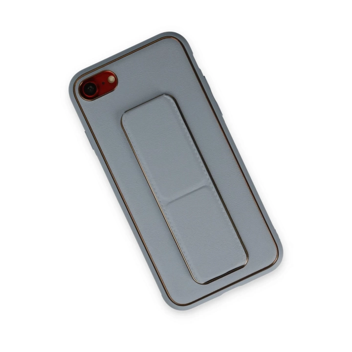 BFS  iPhone 7 Kılıf Coco Deri Standlı Kapak - Sky Blue