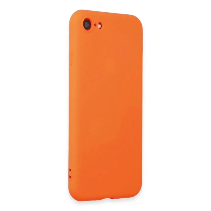 BFS  iPhone 7 Kılıf First Silikon - Parlak Turuncu
