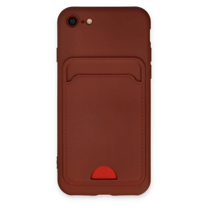 BFS  iPhone 7 Kılıf Kelvin Kartvizitli Silikon - Bordo