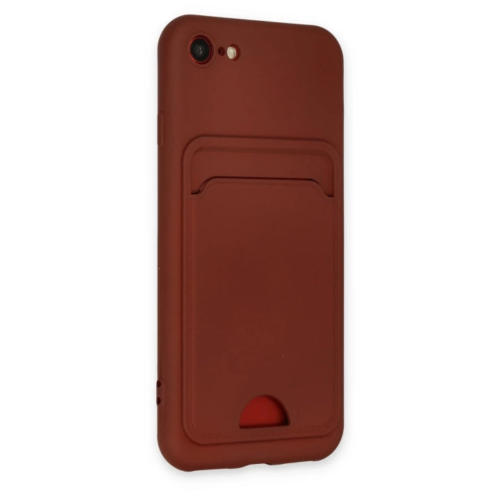 BFS  iPhone 7 Kılıf Kelvin Kartvizitli Silikon - Bordo