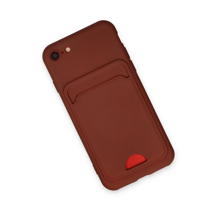 BFS  iPhone 7 Kılıf Kelvin Kartvizitli Silikon - Bordo