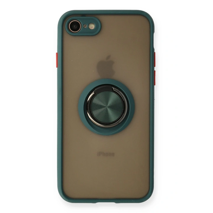 BFS  iPhone 7 Kılıf Montreal Yüzüklü Silikon Kapak - Yeşil