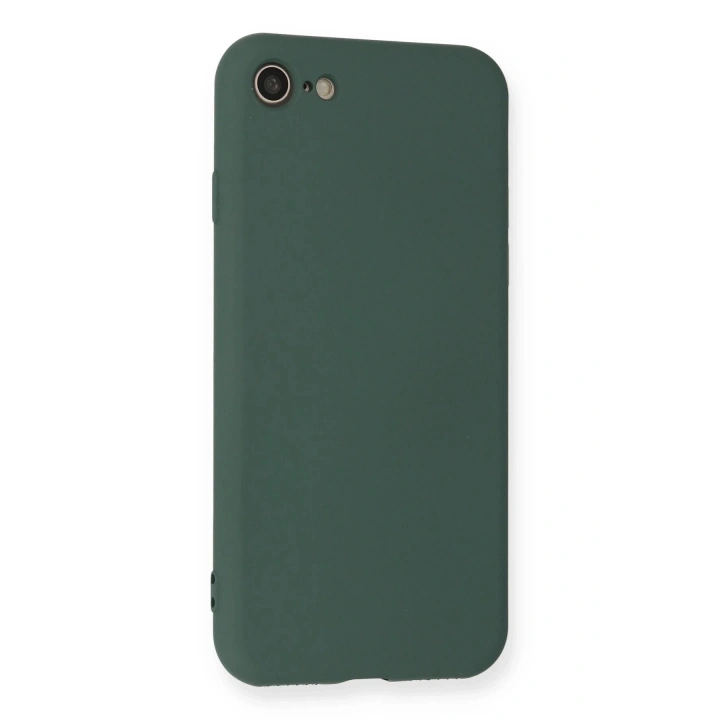BFS iPhone 7 Kılıf Nano içi Kadife Silikon - Koyu Yeşil