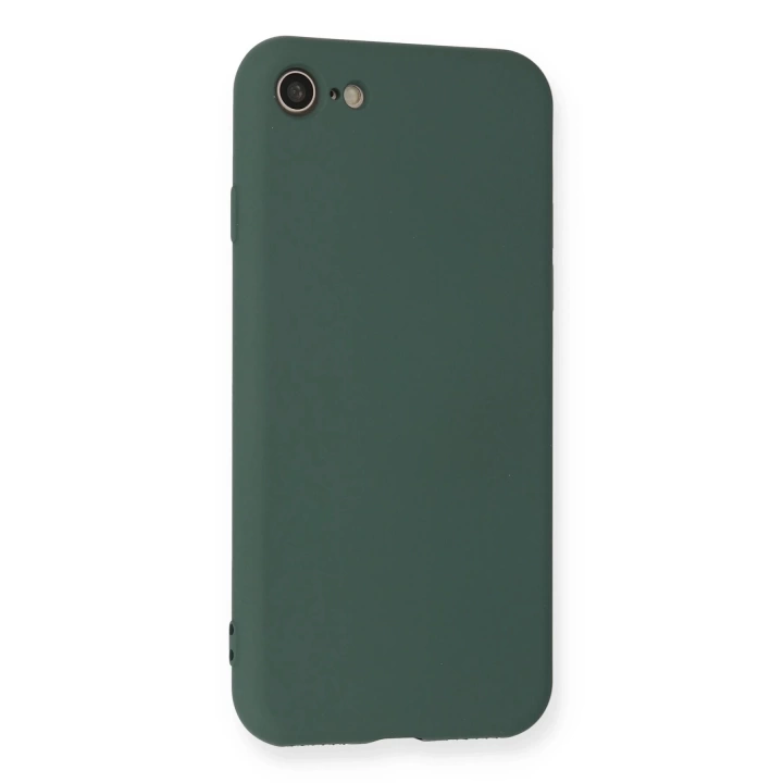 BFS  iPhone 7 Kılıf Nano içi Kadife Silikon - Koyu Yeşil