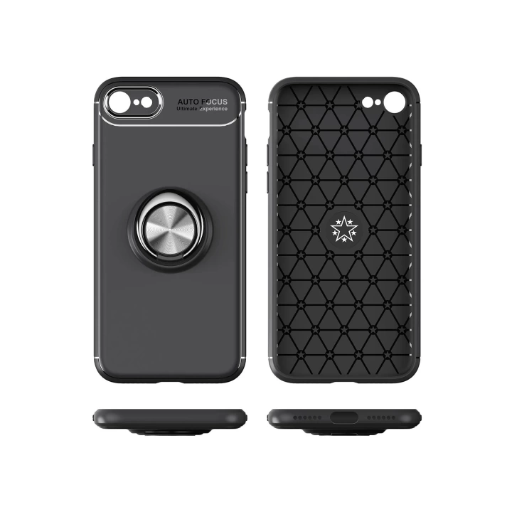 BFS  iPhone 7 Kılıf Range Yüzüklü Silikon - Kırmızı
