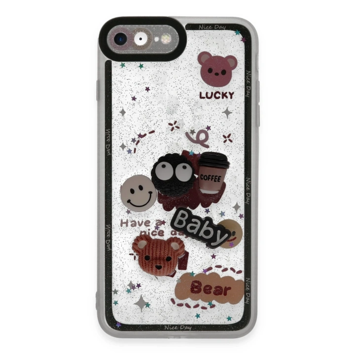 BFS  iPhone 7 Kılıf Sweet Desenli Silikon Kapak - Sarı