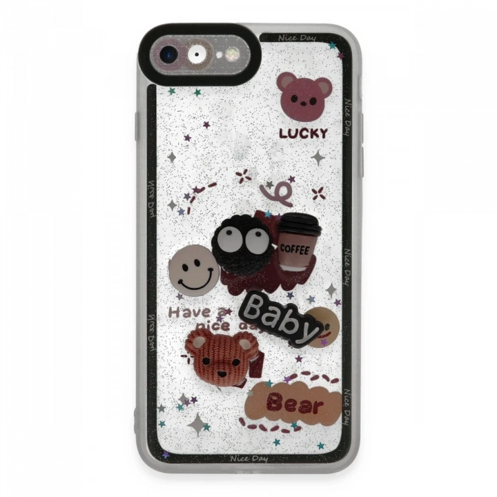 BFS  iPhone 7 Kılıf Sweet Desenli Silikon Kapak - Sarı