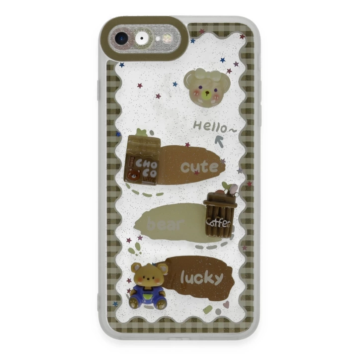 BFS  iPhone 7 Kılıf Sweet Desenli Silikon Kapak - Şeffaf