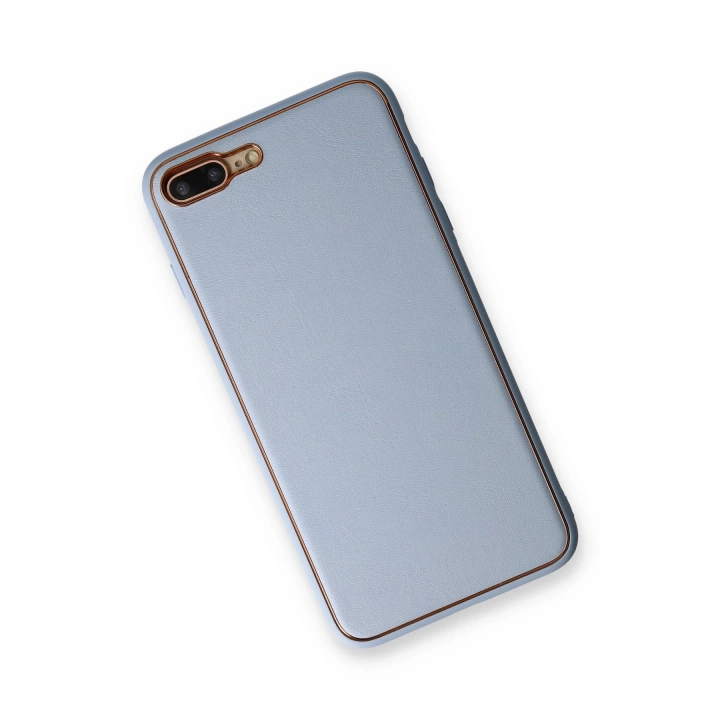 BFS  iPhone 7 Plus Kılıf Coco Deri Silikon Kapak - Açık Mavi