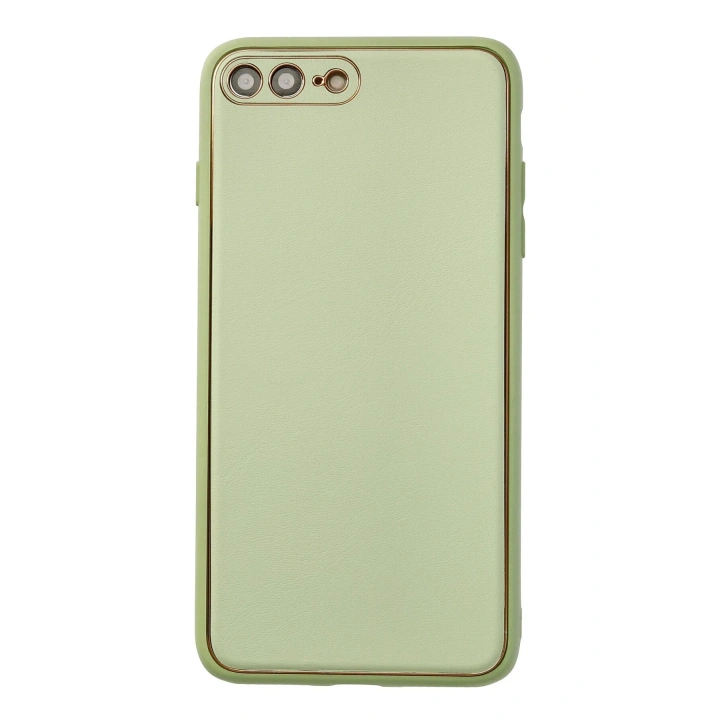 BFS  iPhone 7 Plus Kılıf Coco Deri Silikon Kapak - Açık Yeşil