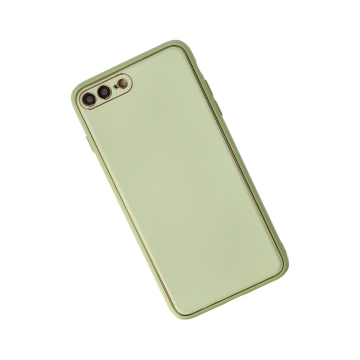 BFS  iPhone 7 Plus Kılıf Coco Deri Silikon Kapak - Açık Yeşil