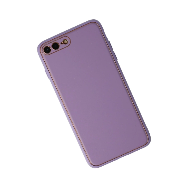 BFS  iPhone 7 Plus Kılıf Coco Deri Silikon Kapak - Lila