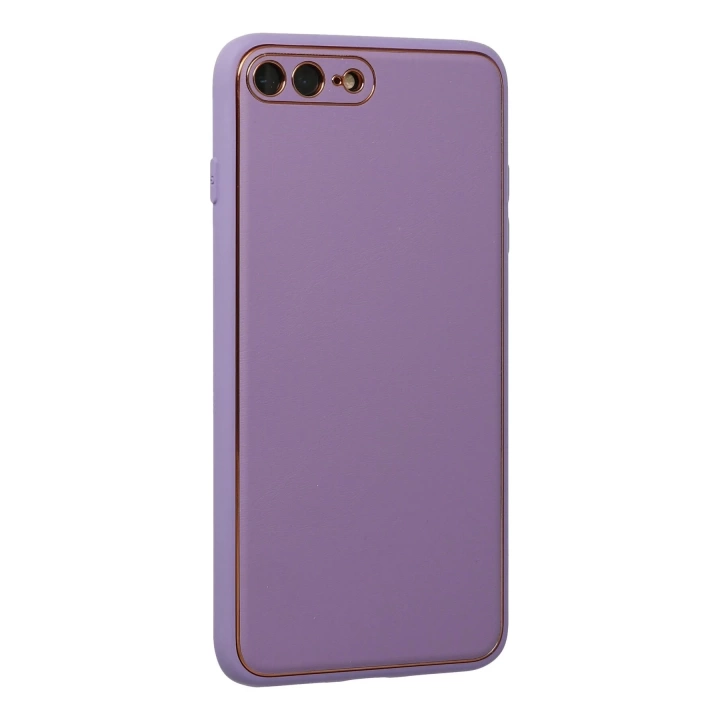 BFS  iPhone 7 Plus Kılıf Coco Deri Silikon Kapak - Lila