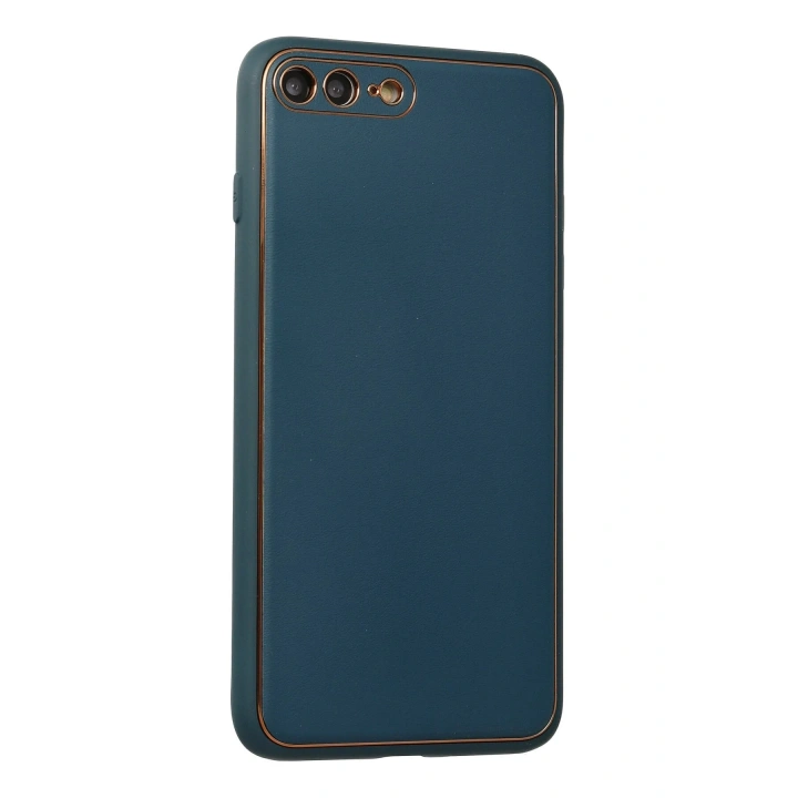 BFS  iPhone 7 Plus Kılıf Coco Deri Silikon Kapak - Mavi
