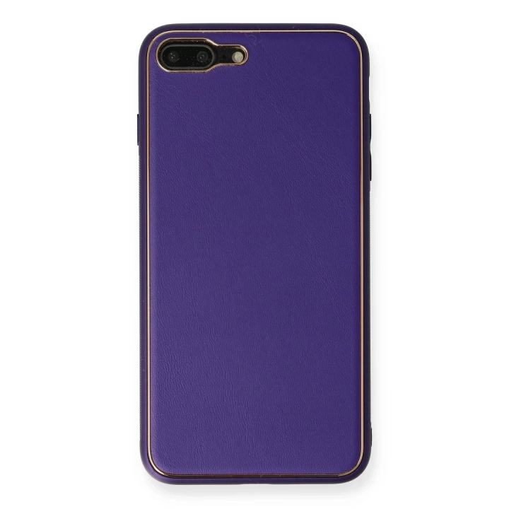 BFS  iPhone 7 Plus Kılıf Coco Deri Silikon Kapak - Mor