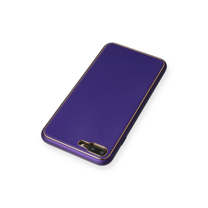 BFS  iPhone 7 Plus Kılıf Coco Deri Silikon Kapak - Mor