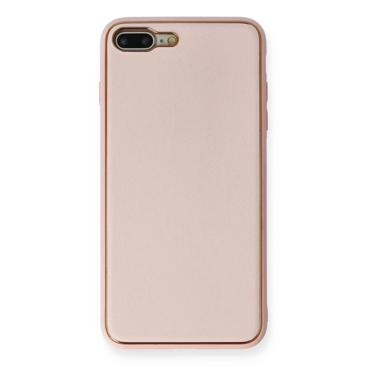 BFS  iPhone 7 Plus Kılıf Coco Deri Silikon Kapak - Pembe