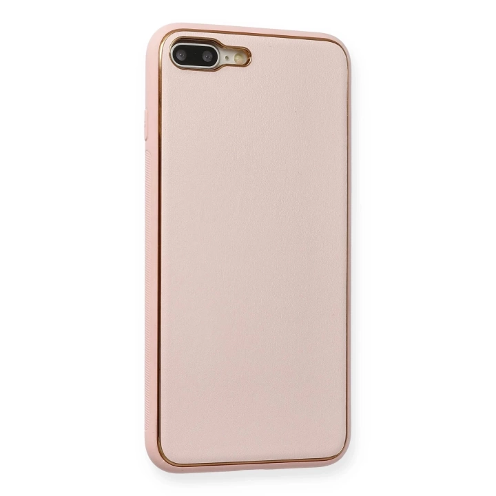 BFS  iPhone 7 Plus Kılıf Coco Deri Silikon Kapak - Pembe