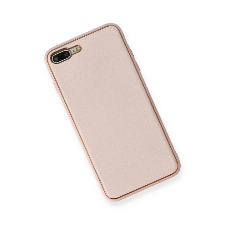 BFS  iPhone 7 Plus Kılıf Coco Deri Silikon Kapak - Pembe
