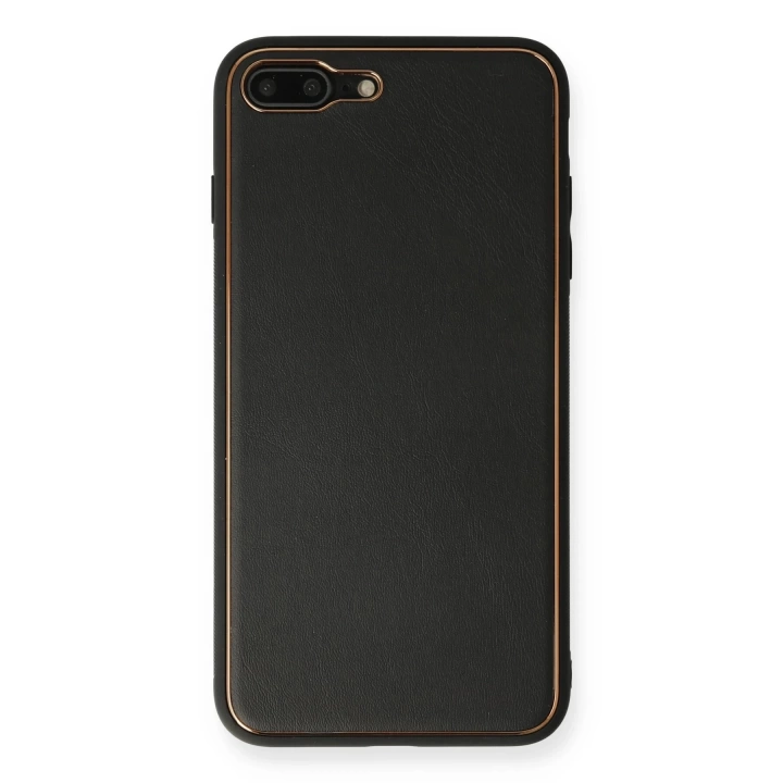 BFS  iPhone 7 Plus Kılıf Coco Deri Silikon Kapak - Siyah