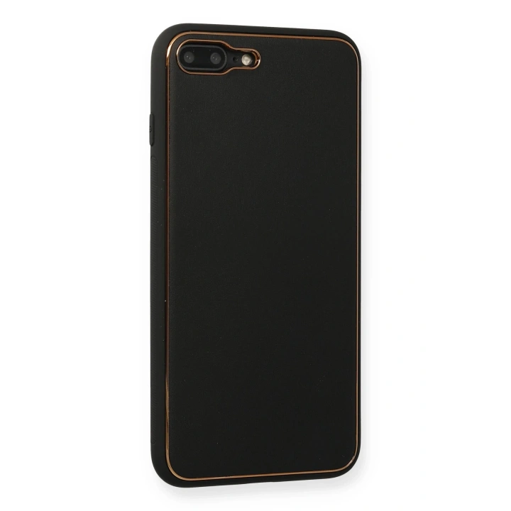 BFS  iPhone 7 Plus Kılıf Coco Deri Silikon Kapak - Siyah