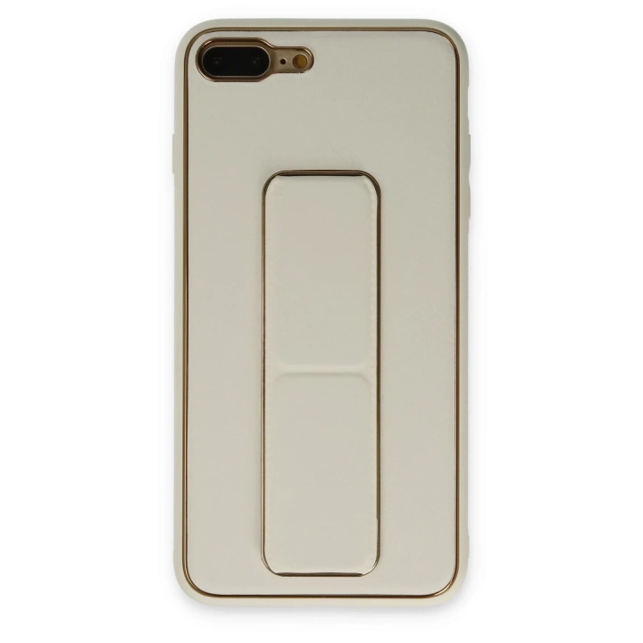 BFS  iPhone 7 Plus Kılıf Coco Deri Standlı Kapak - Beyaz