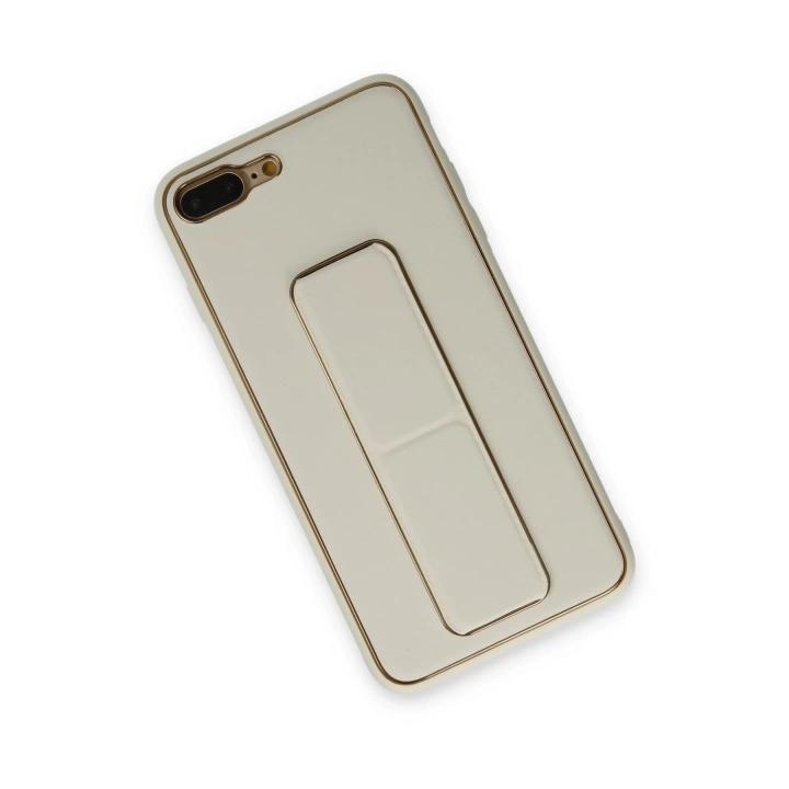 BFS  iPhone 7 Plus Kılıf Coco Deri Standlı Kapak - Beyaz