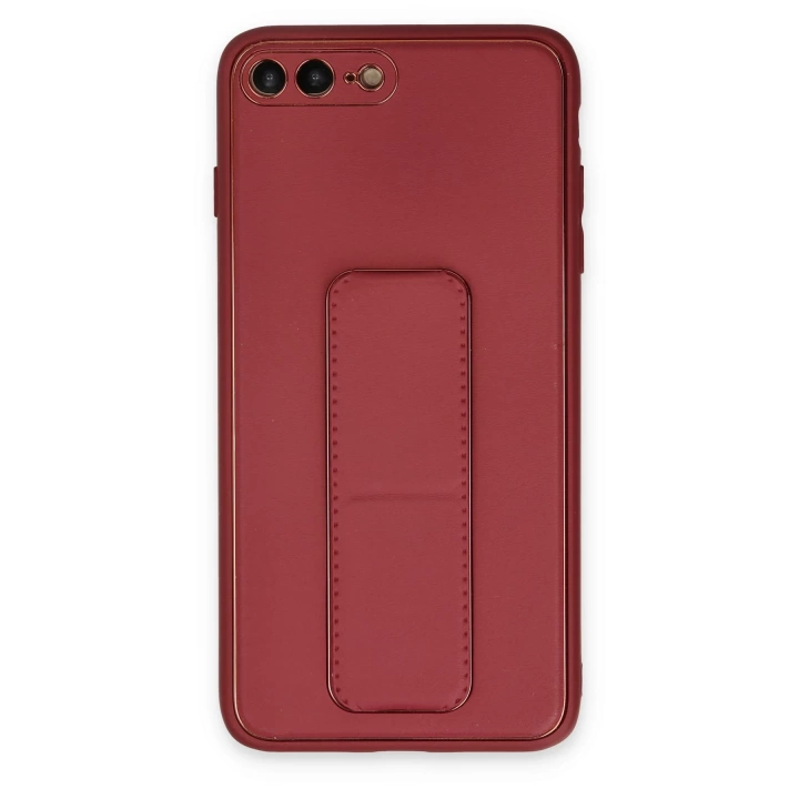 BFS  iPhone 7 Plus Kılıf Coco Deri Standlı Kapak - Fuşya